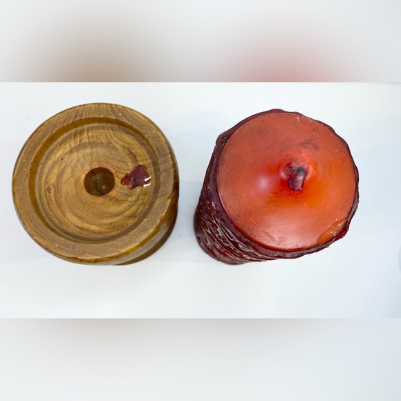 Vintage BRASS Candle Snuffer Wooden Candle Holder Hand Carved Thailand Quebec - Picture 11 of 11